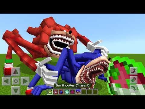 Shin Knuckles vs Shin Sonic Mod ADDON UPDATE in MINECRAFT PE