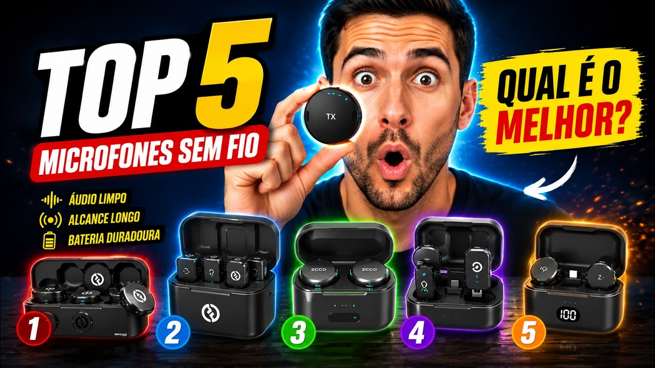 🔥 TOP 5 Microfones Lapela Sem Fio para Celular em 2026 | Qual Vale Mais a Pena?