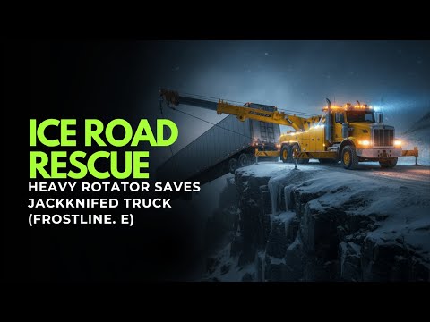 ICE ROAD RESCUE: Heavy Rotator Saves Jackknifed Truck (Frostline. E)