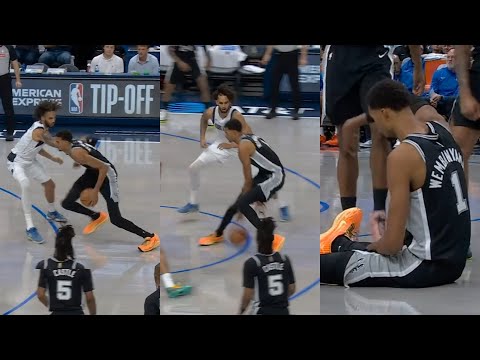 Victor Wembanyama blocks Lively then cooks him with nasty handles for 4-pt play 😭