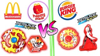 MCDONALDS VS BURGER KING VS SUBWAY BEYBLADE BATTLE OF THE BRANDS