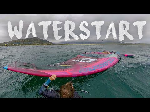 WATERSTART with BIG AND HEAVY race sail | POV