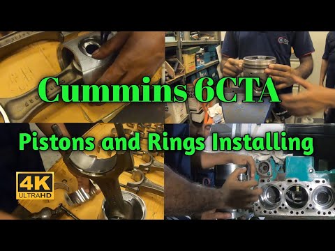 CUMMINS 6CTA 8.3 G2 Install the pistons and rings. Episode 05 TechVlogs