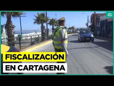 Intensa fiscalización en Playa Grande de Cartagena: Auto evadió control por no tener documentos