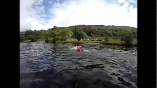 preview picture of video 'Swim 4 Dylan: Llyn Gwynant, Beddgelert Swim'
