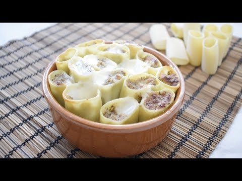 PACCHERI RIPIENI FUNGHI E SALSICCIA AL FORNO