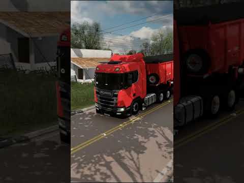 ETS-2 | Scania R450 passando por Caçu (GO). Multiplayer RBR é assim... trombando os chofer do trecho