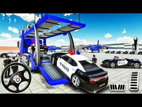 Transporting Truck Vehicles in Cargo Plane - Police Car Transporter Simulator - Android Gameplay