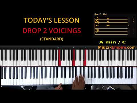 PIANO THEORY - DROP 2 Voicings Made Easy Part 1-MiuzikEmpire.com - GOSPEL PIANO LESSONS