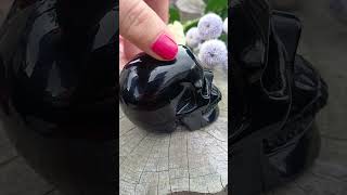Lebka černý obsidián 275g