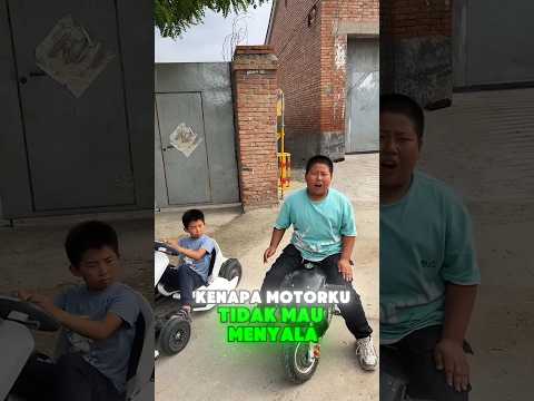 Ayah berhasil menyalakan bukan satu, tapi kedua motor!😱🏍️#shorts