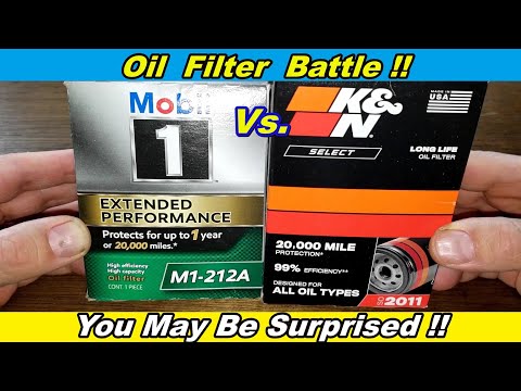 Mobil Oil Filter M1-212A Cut Open vs. K&N Select Oil Filter SO2011 Cut Open