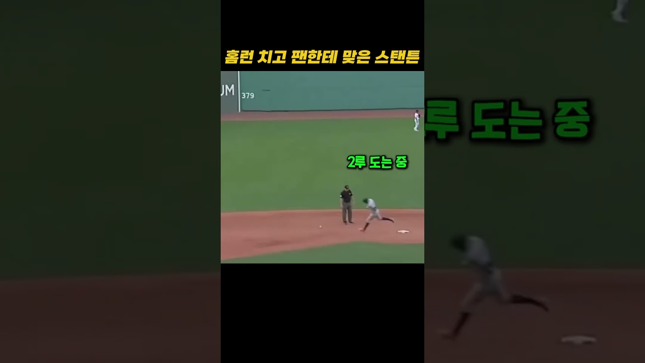 홈런 치고 팬한테 맞은 스탠튼