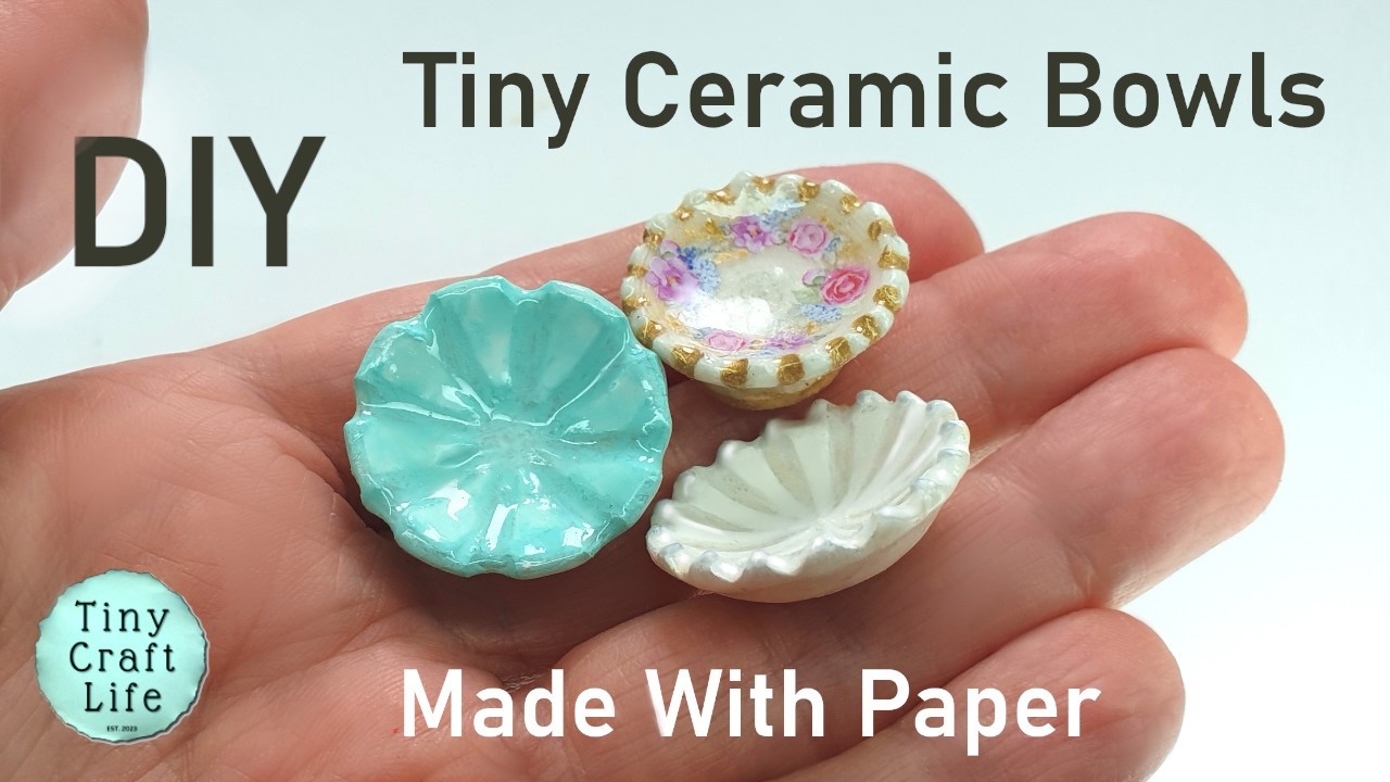 EASY DIY Ceramic BOWLS From PAPER #PaperQuilling #PaperArt #PaperMiniatures #MadeWithPaper