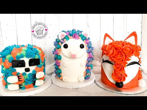 How To Make | THREE MINI ANIMAL CAKES - SLOTH, HEDGEHOG and a FOX!