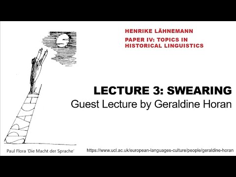 Swearing. 'Topics in German Historical Linguistics' 3 (Geraldine Horan)