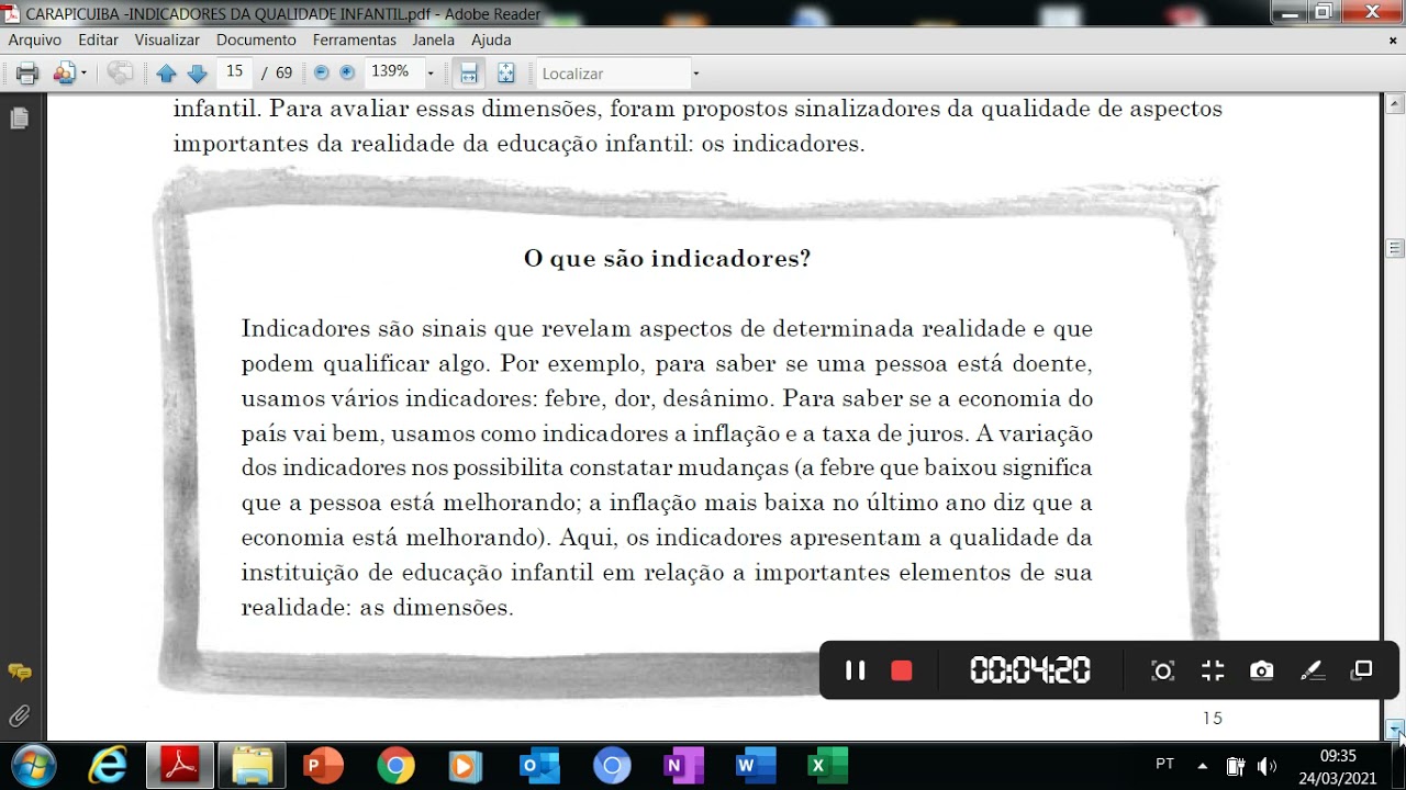 INDICADORES DA QUALIDADE NA EDUCAÇÃO INFANTIL