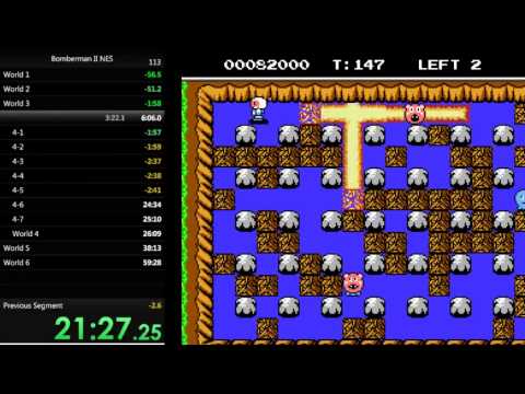 Bomberman II (NES) Speedrun 37:32
