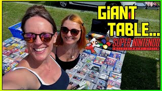 Two Location Retro Game hunt with a PHAT table of SNES games at the car boot