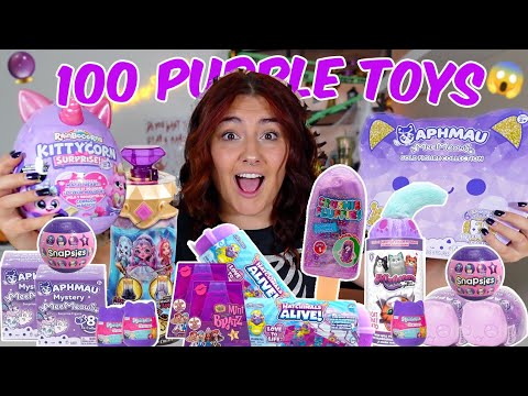 UNBOXING 100 *PURPLE MYSTERY* TOYS!!😱💜 *RARE FINDS*