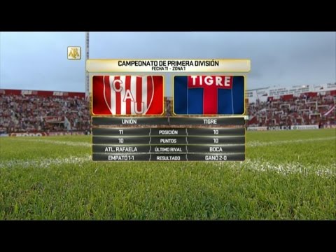 Fútbol en vivo. Unión vs. Tigre. Fecha 11. Campeonato de Primera División 2016