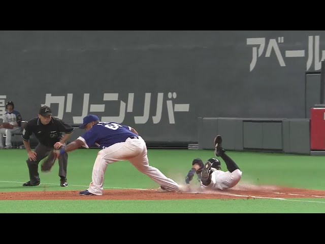 【6回裏】ファイターズ・大田 気迫のヘッドスライディングでチームを勢いづける!! 2018/6/3 F-D