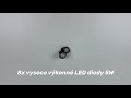 Výstražné světlo oranžové 12V / 24V - 2x LED Predátor ECE R65 (ø27 x 40mm) - Video Youtube