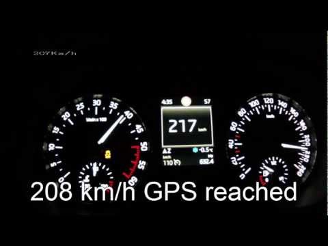 New Skoda Octavia 3 2013 1,6 TDI - acceleration 0-190 km/h + Vmax test
