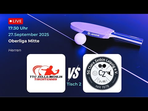 TTC Zella-Mehlis vs. SG Clara Zetkin Leipzig | Oberliga Mitte Tischtennis Saison 25/26 Tisch 2