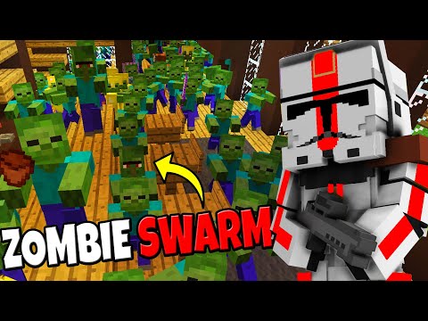 Clone Squad Swarmed by ZOMBIE HORDE! - Minecraft: Star Wars Mod Battle Simulator