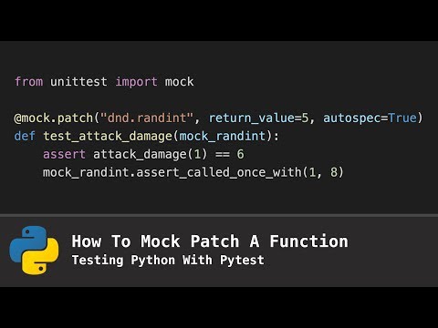 How To Mock Patch A Function Testing Python With Pytest