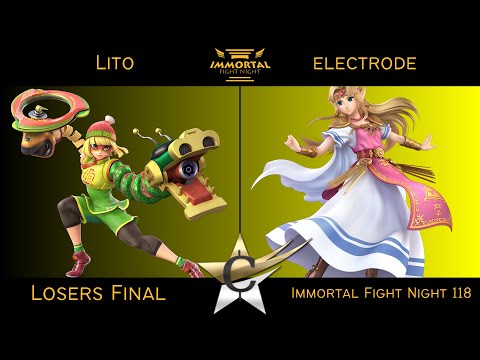 Immortal Fight Night 118 Losers Final - Lito (Min Min) vs electrode (Zelda) Smash Ultimate - SSBU