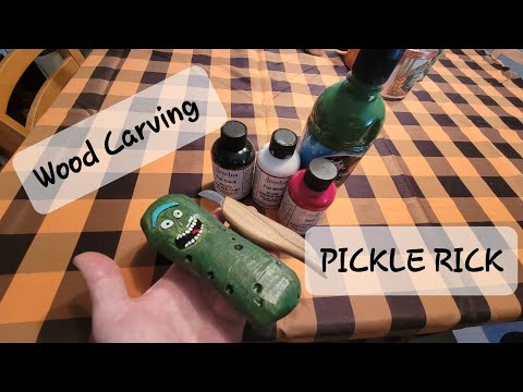 4K DIY Pickle Rick wood carving. ❤️Rick and Morty!  #fyp #rickandmorty #adultswim #woodworking