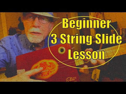 Beginner 3 String Cigar Box Guitar  Slide lesson #cbglesson #cbg #slideguitar #cigarboxguitarlesson