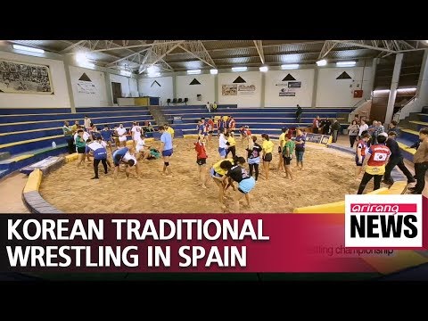 S. Koreans demonstrate Ssireum in Lucha Canaria World Championship