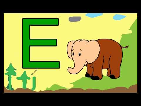 Learn English letter E |Elephant Coloring Preschool English Tutorial For Kids