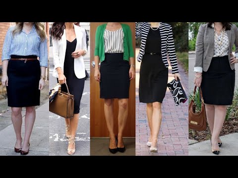 MODERNAS y ELEGANTES COMBINACIONES CON 2 PIEZAS DE FONDO DE ARMARIO VESTIDO Y FALDA DE COLOR NEGRO