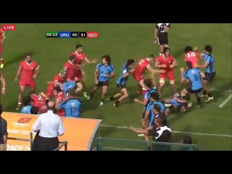 Georgia U20 vs Uruguay U20 double red card bust up