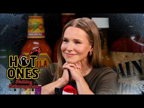 Kristen Bell Gets Festive on the Hot Ones Holiday Extravaganza | Hot Ones