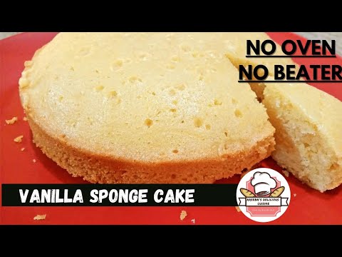 How To Make Vanilla Sponge Cake Recipe By Areeba's Kitchen |Without Oven & Beater|