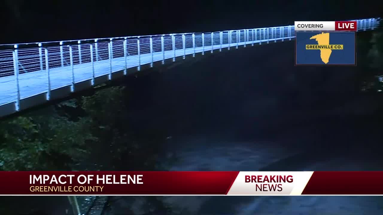 Aftermath of Tropical Storm Helene in Falls Park: 11 p.m. 9.27