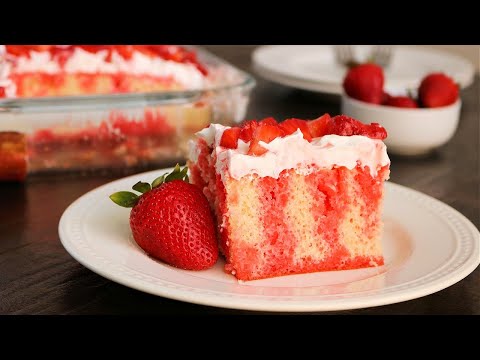 Easy Strawberry Jello Poke Cake - So Delicious!