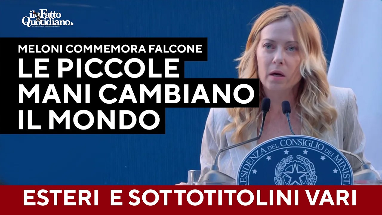 Meloni commemora Falcone e cita Tolkien: "Sono le piccole mani che cambiano il mondo"