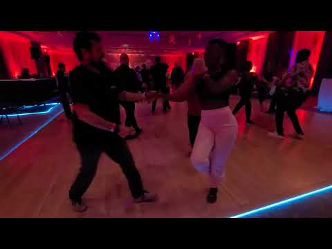 Jeff Fraunhoffer & Rose Turuka. Doing Swustle. Swing Dance America 2024. Late night Saturday.