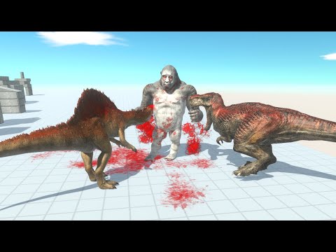 Great war Goro The Giant vs T -Rex & Spinosaurus - Animal Revolt Battle Simulator