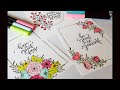 How to make colorful floral Cards\Floral Frames Drawing| Easy Flower Doodle Tutorial for Beginners |