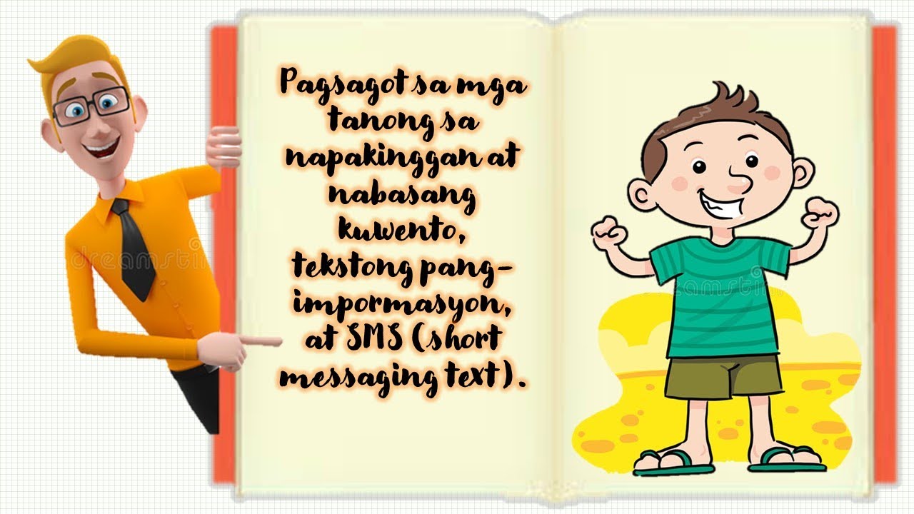 Pagsagot sa mga tanong sa napakinggan at nabasang kuwento, tekstong pang-impormasyon, at SMS (Text)