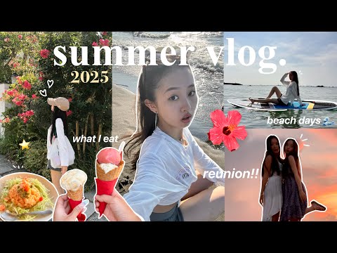 SUMMER VLOG 2025 🌺 beach days, what I eat, sleepover with friend, paddle boarding