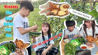 Thuy Mit Mukbang : Grilled lobster, cheese squid salad with water spinach.