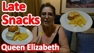 Late Night Snacks from Room Service on the Cunard Queen Elizabeth